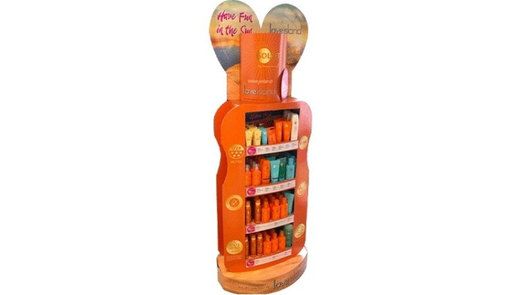 防曬霜紙貨架/化妝品紙展示架